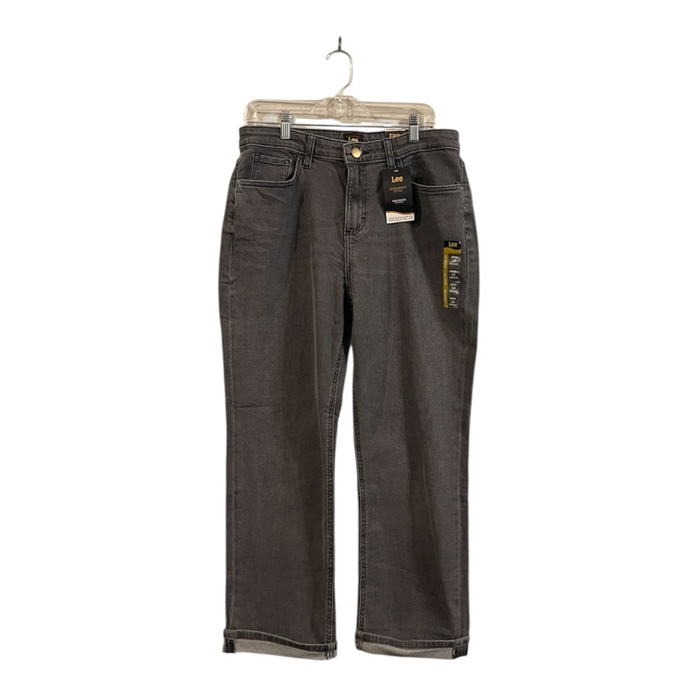Lee Legendary Style Washed Black Boyfriend Mid-Rise Jeans NWT 14 Medium